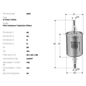 Фото Фільтр палива TECNECO IN67