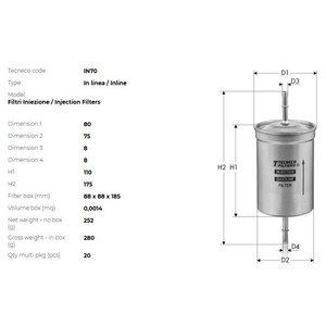 Фото Фільтр паливний TECNECO IN70