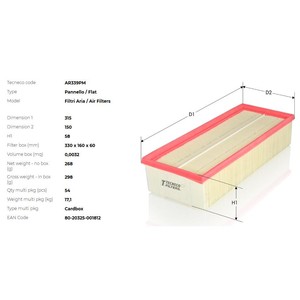 Фото Повітряний фільтр TECNECO AR339PM