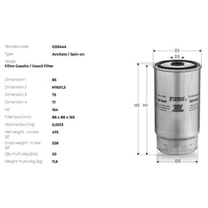Фото Фільтр палива TECNECO GS9444
