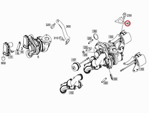 Фото Прокладка уплотнительная турбины к выпускному коллектору M651 Mercedes A 651 096 04 80