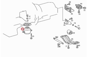Фото Підвіска, двигун Mercedes A 140 240 22 17