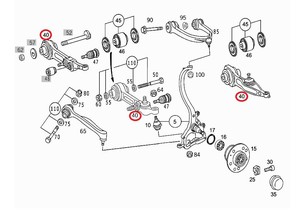 Фото Важіль незалежної підвіски колеса, підвіска колеса Mercedes A 220 330 89 07