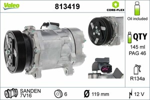 Фото Компресор кондиціонера VW Caddy 95-15/T5 03-15/Golf 97-08 Valeo 813419