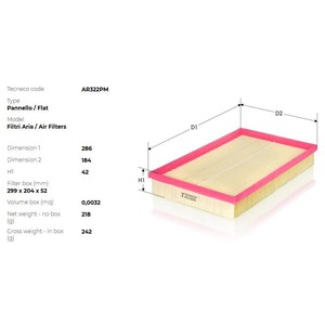 Фото Фільтр повiтряний Opel Vectra 1,8/2,0 TECNECO AR322PM
