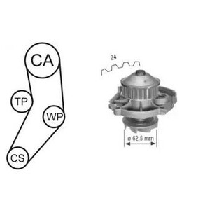 Фото Водяний насос + зубчастий ремінь AIRTEX WPK-161602