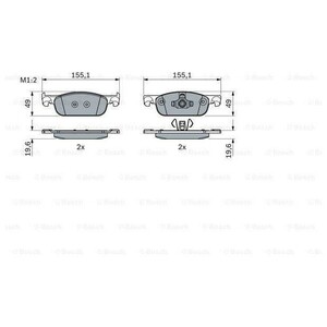 Фото Колодки гальмівні (передні) Renault Logan II/Clio IV/Sandero II 12- Bosch 0 986 424 021