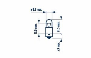 Фото Автолампа T2W 12V 2W BA7s Standard NARVA 170513000