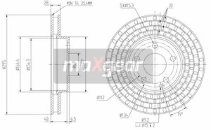 Фото Гальмівний диск MAXGEAR 19-1034MAX