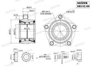 Фото Підшипник передній ford transit, 00-06 (45x53x78), монт. ккт.+ SHAFER SH152.60K