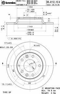 Фото Гальмівний диск Brembo 08.A112.10