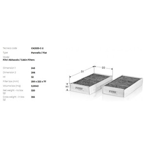 Фото Фільтр салону (вугільний) TECNECO CK2533C2