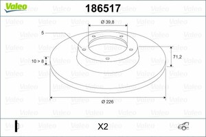 Фото Гальмівний диск Valeo 186517