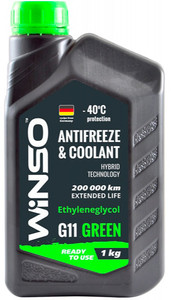 Фото ANTIFREEZE WINSO GREEN G11 (зелений) Антифриз готовий до використання 1kg WINSO 880960