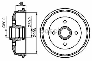 Фото Гальмівний барабан Bosch 0 986 477 050