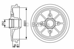 Фото Гальмівний барабан Bosch 0 986 477 126