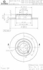 Фото Гальмівний диск Brembo 08.9349.10