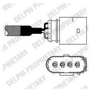 Фото DELPHI VW лямбда-зонд (4 конт.) Audi A3 1,8/1,8TGolf,Polo 1,4/1,8/2,3SeatSkoda 1,8/1,8T Delphi ES10981-12B1