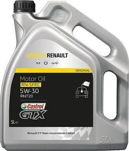 Фото Олива моторна 5w30 5л. castrol  gtx rn 720 дизель,із сажовим фільтром Renault 77 11 658 108