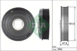 Фото Шків колінвалу Renault Master III 2.3dCi 02/10-, 74-125kw, (7PK), M9T LuK/INA 544 0136 10