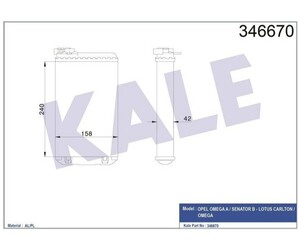 Фото Автозапчасть KALE OTO RADYATOR 346670