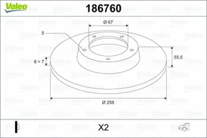 Фото Гальмівний диск Valeo 186760