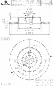 Фото Гальмівний диск Brembo 08.9826.10