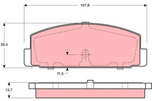 Фото Комплект гальмівних колодок, дискове гальмо TRW GDB3194