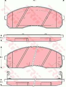 Фото Колодки гальмівні дискові, комплект TRW GDB3301