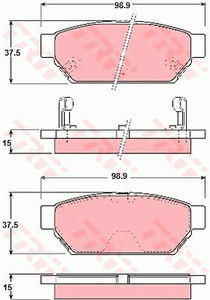 Фото Комплект гальмівних колодок, дискове гальмо TRW GDB3045