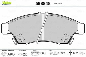 Фото Гальмівні колодки Valeo 598848