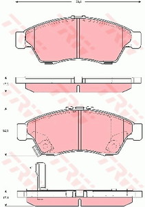 Фото Комплект гальмівних колодок, дискове гальмо TRW GDB3290