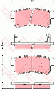 Фото Комплект гальмівних колодок, дискове гальмо TRW GDB3258