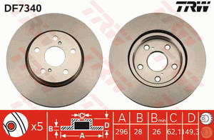 Фото Гальмівний диск TRW DF7340