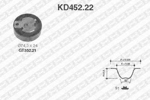 Фото Комплект ременю ГРМ SNR/NTN KD452.22