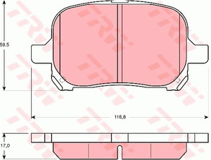 Фото Комплект гальмівних колодок, дискове гальмо TRW GDB3152