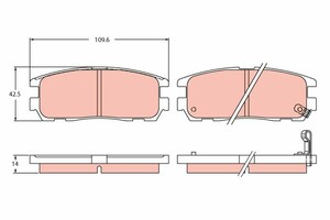 Фото Комплект гальмівних накладок, дискове гальмо TRW GDB2452