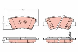 Фото Комплект гальмівних накладок, дискове гальмо TRW GDB2353