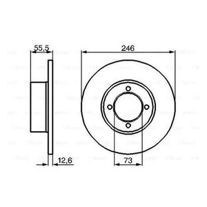 Фото Диск гальмівний (передній) Opel Kadett/Astra F 75-99 (246x12.5) Bosch 0 986 478 082