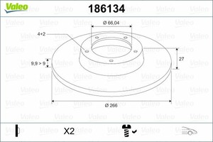 Фото Гальмівний диск Valeo 186134