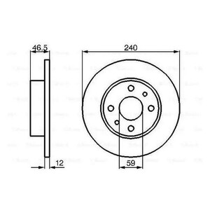 Фото Диск гальмівний (передній) Fiat Fiorino (146/147) 86-01/Panda 91-03 (240.2x12) Bosch 0 986 478 353