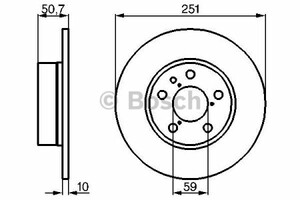 Фото Диск гальмівний (задній) Fiat Bravo/Stilo 01-14 (251.2x10) Bosch 0 986 478 341