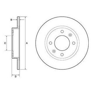 Фото DELPHI PEUGEOT гальмівний диск задній 405 Delphi BG2572