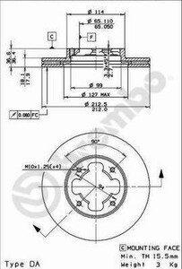 Фото Гальмівний диск Brembo 09.5867.10