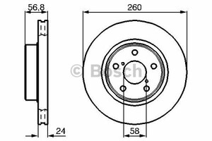 Фото Диск гальмівний (передній) Subaru Impreza 92-/Legacy 89-03 (260x24) (з вентиляцією) Bosch 0 986 478 293