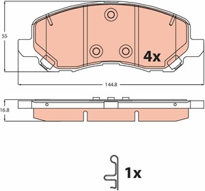 Фото Комплект гальмівних накладок, дискове гальмо TRW GDB2501