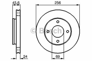 Фото Диск гальмівний (передній) Mitsubishi Colt/Smart Forfour 1.1-1.5 CDI (256x24) (вентильований) Bosch 0 986 479 187