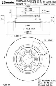 Фото Гальмівний диск Brembo 08.A202.10