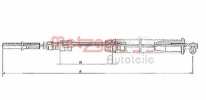 Фото Трос, паркувальна гальмівна система Metzger 1251.10