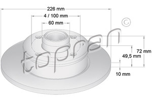 Фото Гальмівний диск Topran 103 526 755